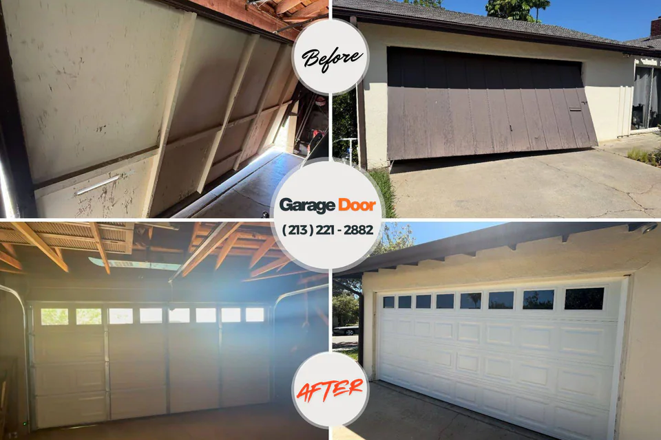 Before and after: garage door repair Nikiski, AK